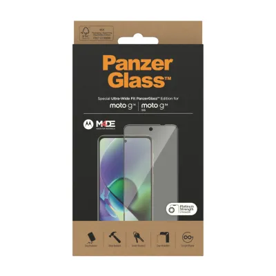 PanzerGlass - Tvrdené sklo UWF pre Motorola Moto G14/G54 5G, čierna