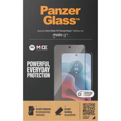 PanzerGlass - Tvrdené sklo UWF pre Motorola Moto G34, čierna