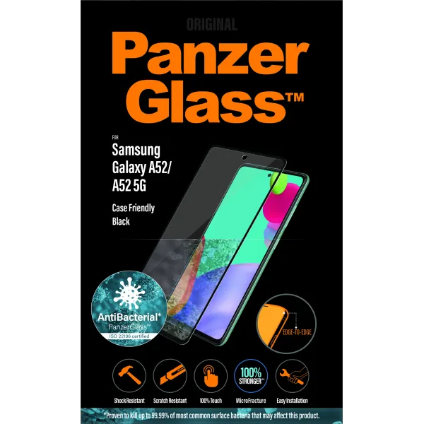 PanzerGlass - Tvrdené sklo Case Friendly AB pre Samsung Galaxy A52/A52 5G/A52s/A53 5G, čierna