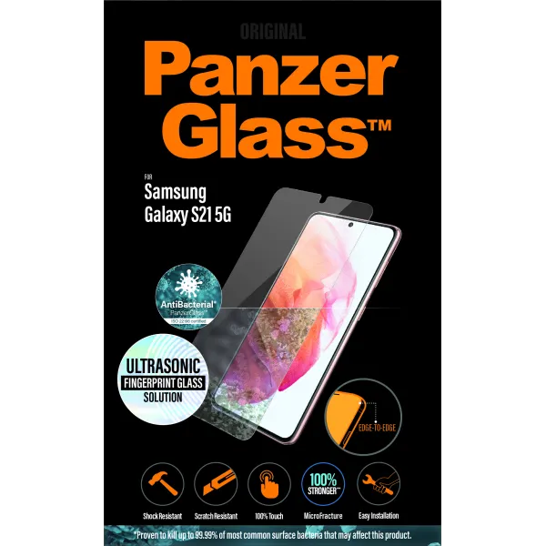 PanzerGlass - Tvrdené sklo Case Friendly AB pre Samsung Galaxy S21 5G, Fingerprint komp., číra