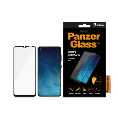PanzerGlass - Tvrdené sklo Case Friendly pre Samsung Galaxy A22 5G, čierna