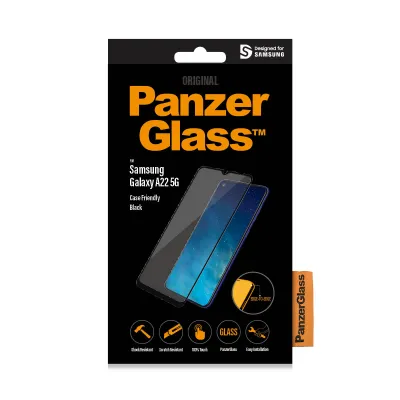PanzerGlass - Tvrdené sklo Case Friendly pre Samsung Galaxy A22 5G, čierna