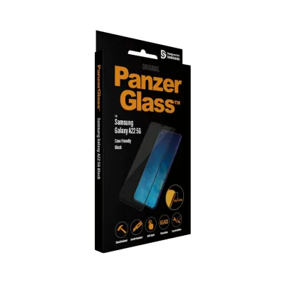 PanzerGlass - Tvrdené sklo Case Friendly pre Samsung Galaxy A22 5G, čierna