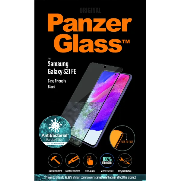 PanzerGlass - Tvrdené sklo Case Friendly AB pre Samsung Galaxy S21 FE, čierna