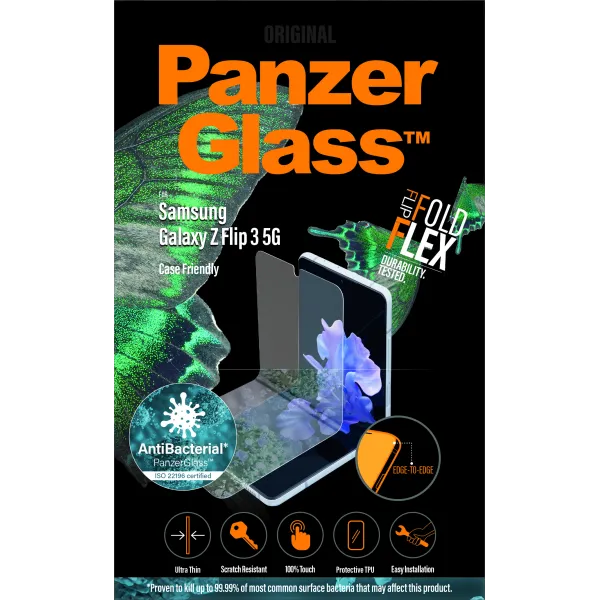 PanzerGlass - Ochranná fólia Case Friendly AB pre Samsung Galaxy Z Flip3 5G, číra