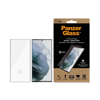 PanzerGlass - Tvrdené sklo Case Friendly AB pre Samsung Galaxy S22 Ultra, čierna