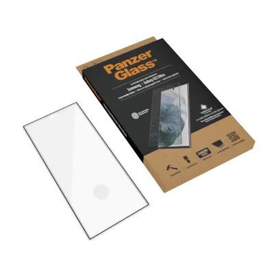 PanzerGlass - Tvrdené sklo Case Friendly AB pre Samsung Galaxy S22 Ultra, čierna