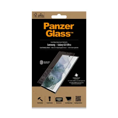 PanzerGlass - Tvrdené sklo Case Friendly AB pre Samsung Galaxy S22 Ultra, čierna