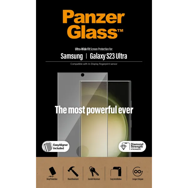 PanzerGlass - Tvrdené sklo UWF AB FP wA pre Samsung Galaxy S23 Ultra, čierna