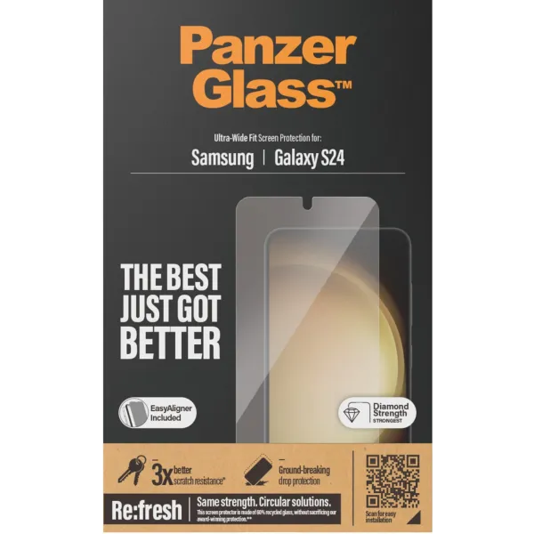 PanzerGlass - Tvrdené sklo Re:fresh UWF s aplikátorom pre Samsung Galaxy S24, číra