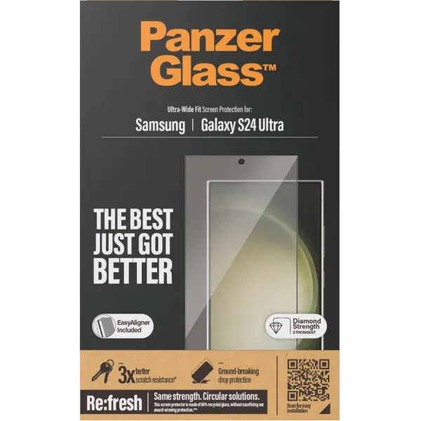 PanzerGlass - Tvrdené sklo Re:fresh UWF s aplikátorom pre Samsung Galaxy S24 Ultra, čierna