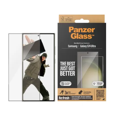 PanzerGlass - Tvrdené sklo Re:fresh UWF s aplikátorom pre Samsung Galaxy S24 Ultra, čierna