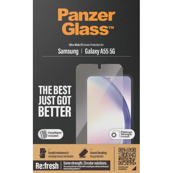 PanzerGlass - Tvrdené sklo Re:fresh UWF s aplikátorom pre Samsung Galaxy A55 5G, číra