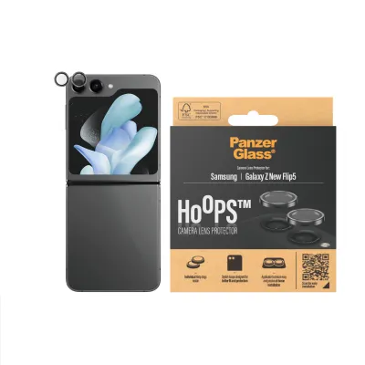 PanzerGlass - Ochranný kryt objektívu fotoaparátu Hoops pre Samsung Galaxy Z Flip6, čierna