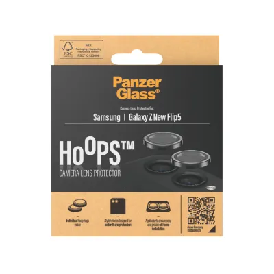 PanzerGlass - Ochranný kryt objektívu fotoaparátu Hoops pre Samsung Galaxy Z Flip6, čierna