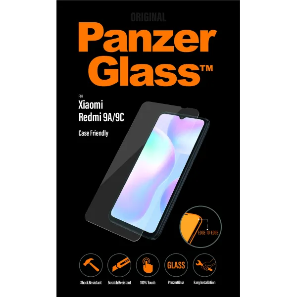 PanzerGlass - Tvrdené sklo Case Friendly pre Xiaomi Redmi 9A/9AT/9C, čierna