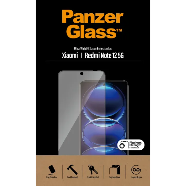 PanzerGlass - Tvrdené sklo UWF pre Xiaomi Redmi Note 12, čierna