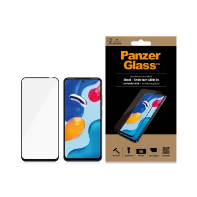 PanzerGlass - Tvrdené sklo Case Friendly pre Xiaomi Redmi Note 12S/11S/11, čierna