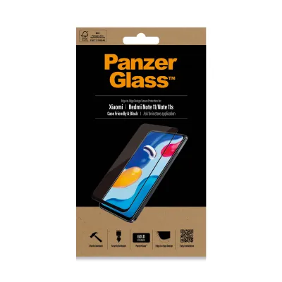 PanzerGlass - Tvrdené sklo Case Friendly pre Xiaomi Redmi Note 12S/11S/11, čierna