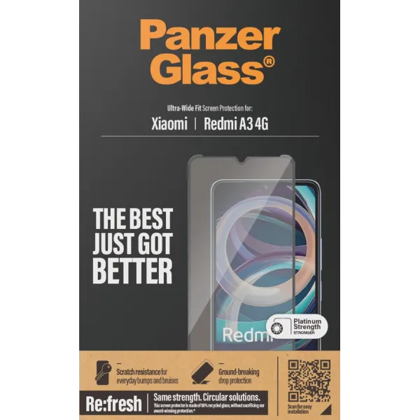 PanzerGlass - Tvrdené sklo UWF AB pre Xiaomi Redmi A3, čierne