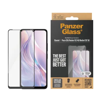 PanzerGlass - Tvrdené sklo UWF pre Xiaomi Redmi 13C 5G, čierna