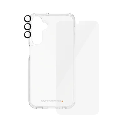 PanzerGlass - Bundle Hoops + Tvrdené sklo UWF + Hard Case D3O pre Samsung Galaxy A25 5G, transparentná