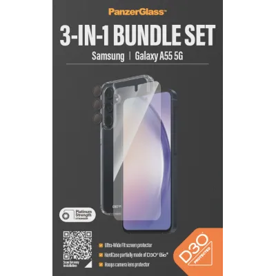 PanzerGlass - Bundle Hoops + Tvrdené sklo UWF + Hard Case D3O pre Samsung Galaxy A55 5G