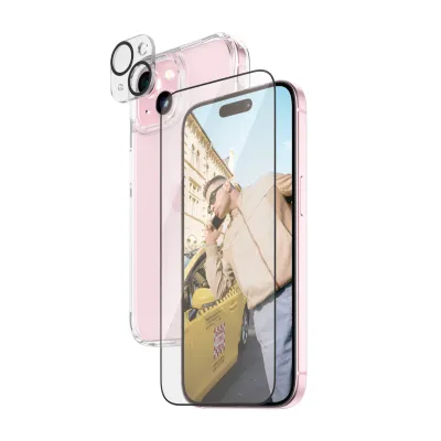 PanzerGlass - Bundle PicturePerfect + Tvrdené sklo UWF + Hard Case D3O pre iPhone 15