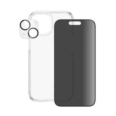 PanzerGlass - Bundle PicturePerfect + Tvrdené sklo UWF Privacy + Hard Case D3O pre iPhone 15