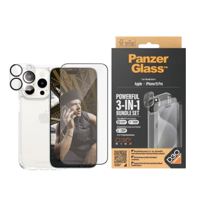 PanzerGlass - Bundle PicturePerfect + Tvrdené sklo UWF + Hard Case D3O pre iPhone 15 Pro