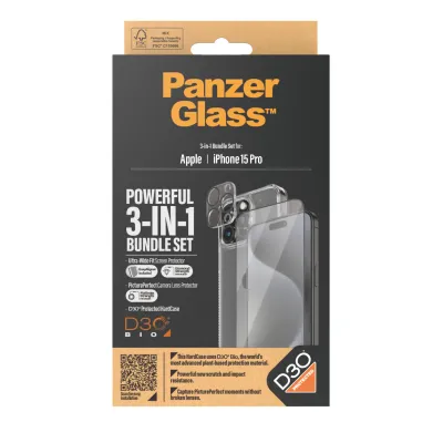 PanzerGlass - Bundle PicturePerfect + Tvrdené sklo UWF + Hard Case D3O pre iPhone 15 Pro
