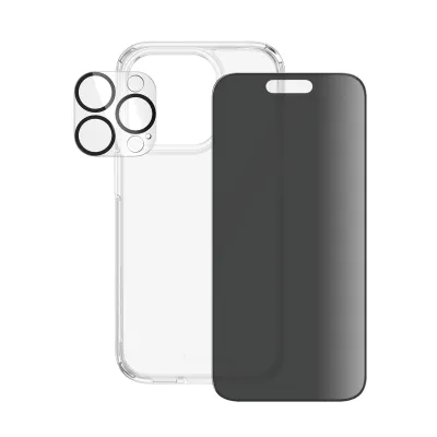PanzerGlass - Bundle PicturePerfect + Tvrdené sklo UWF Privacy + Hard Case D3O pre iPhone 15 Pro