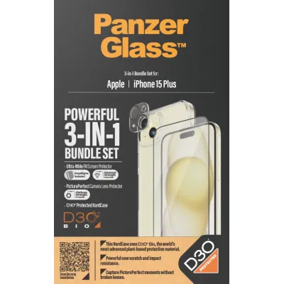 PanzerGlass - Bundle PicturePerfect + Tvrdené sklo UWF + Hard Case D3O pre iPhone 15 Plus