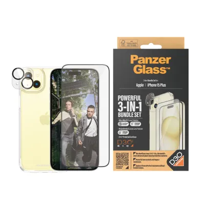 PanzerGlass - Bundle PicturePerfect + Tvrdené sklo UWF + Hard Case D3O pre iPhone 15 Plus