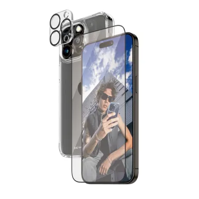 PanzerGlass - Bundle PicturePerfect + Tvrdené sklo UWF + Hard Case D3O pre iPhone 15 Pro Max