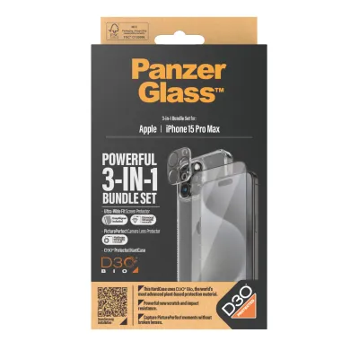 PanzerGlass - Bundle PicturePerfect + Tvrdené sklo UWF + Hard Case D3O pre iPhone 15 Pro Max
