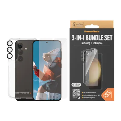 PanzerGlass - Bundle Hoops + Tvrdené sklo UWF + Hard Case D3O pre Samsung Galaxy S24