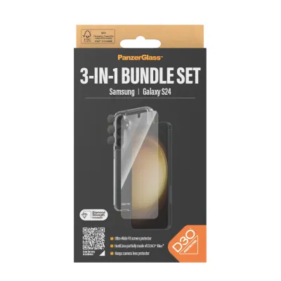 PanzerGlass - Bundle Hoops + Tvrdené sklo UWF + Hard Case D3O pre Samsung Galaxy S24