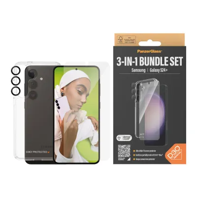 PanzerGlass - Bundle Hoops + Tvrdené sklo UWF + Hard Case D3O pre Samsung Galaxy S24+