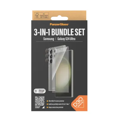 PanzerGlass - Bundle Hoops + Tvrdené sklo UWF + Hard Case D3O pre Samsung Galaxy S24 Ultra