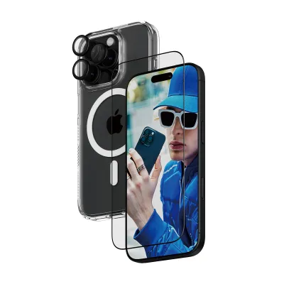 PanzerGlass - Bundle Hoops + Tvrdené sklo UWF + Hard Case pre iPhone 16 Pro