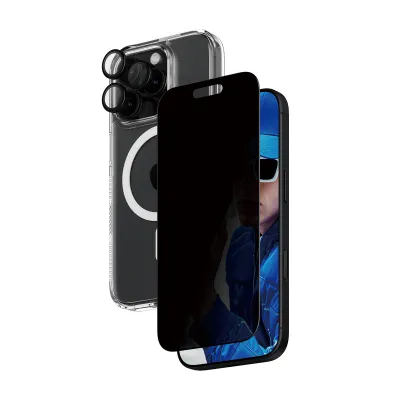 PanzerGlass - Bundle Hoops + Tvrdené sklo UWF Privacy + Hard Case pre iPhone 16 Pro