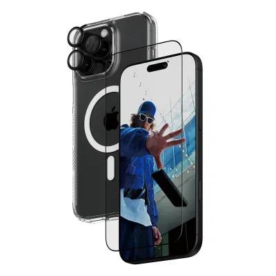 PanzerGlass - Bundle Hoops + Tvrdené sklo UWF + Hard Case pre iPhone 16 Pro Max
