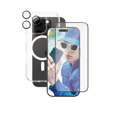 CARE - Bundle Hoops + Tvrdené sklo UWF + Puzdro Urban Combat pre iPhone 16 Pro