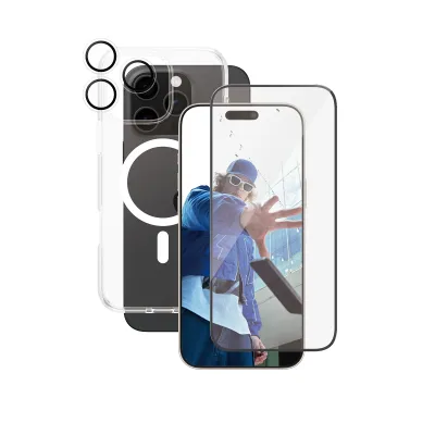 CARE - Bundle Hoops + Tvrdené sklo UWF + Puzdro Urban Combat pre iPhone 16 Pro Max