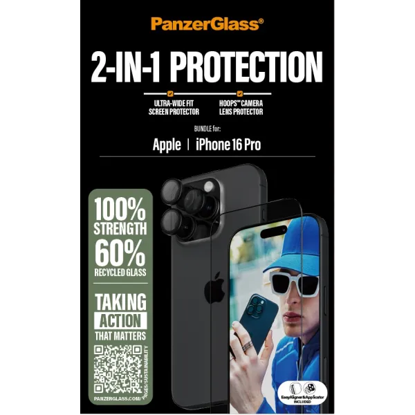 PanzerGlass - Bundle Hoops + Tvrdené sklo UWF pre iPhone 16 Pro