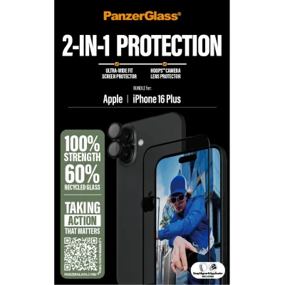 PanzerGlass - Bundle Hoops + Tvrdené sklo UWF pre iPhone 16 Plus