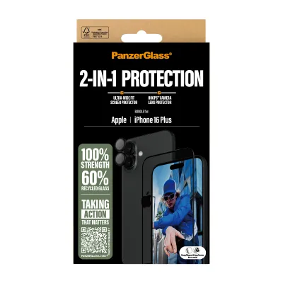 PanzerGlass - Bundle Hoops + Tvrdené sklo UWF pre iPhone 16 Plus