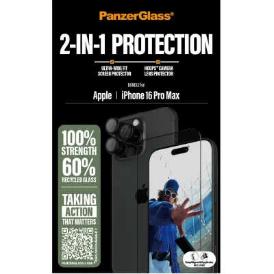 PanzerGlass - Bundle Hoops + Tvrdené sklo UWF pre iPhone 16 Pro Max