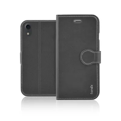 Fonex - Puzdro Book Identity pre iPhone XR, čierna